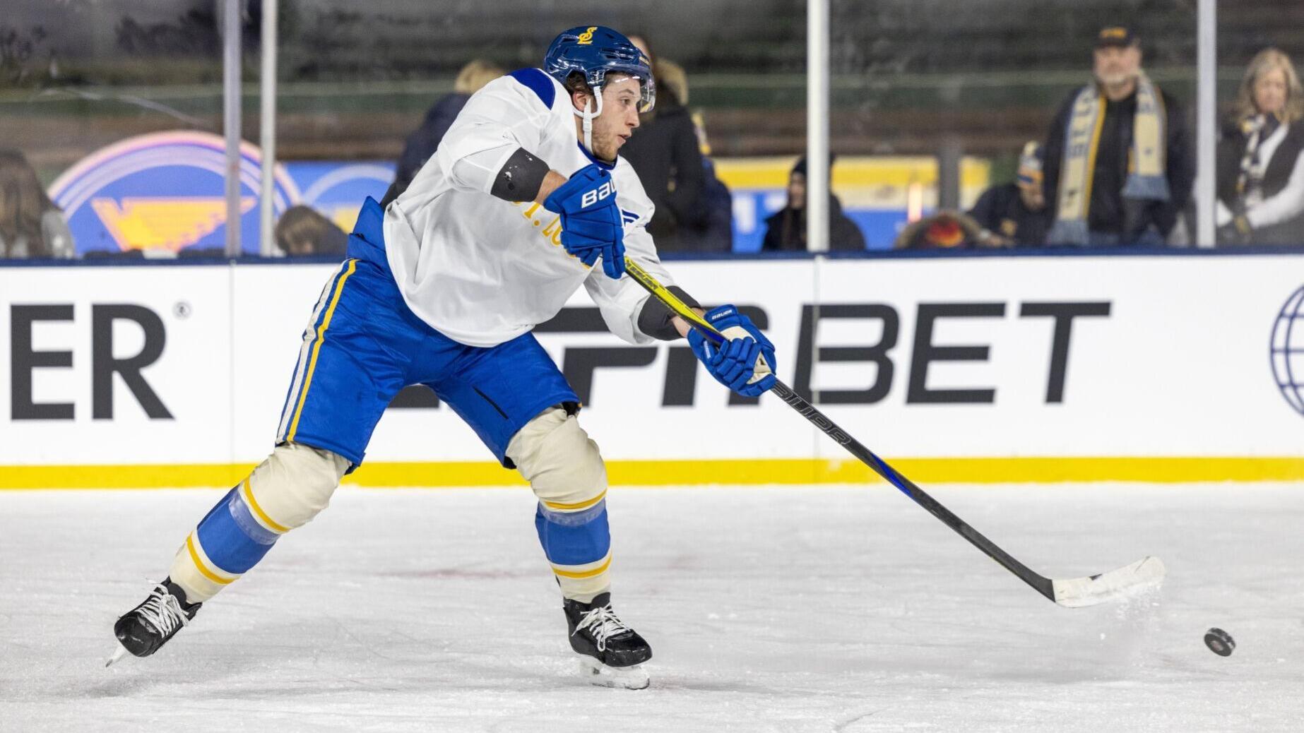 Jake Neighbours, Zack Bolduc among Blues to play their first outdoor game in NHL